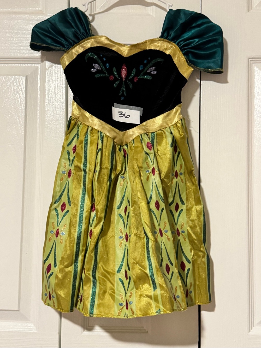 Girls' Green and Black Princess Dress - Anna Style